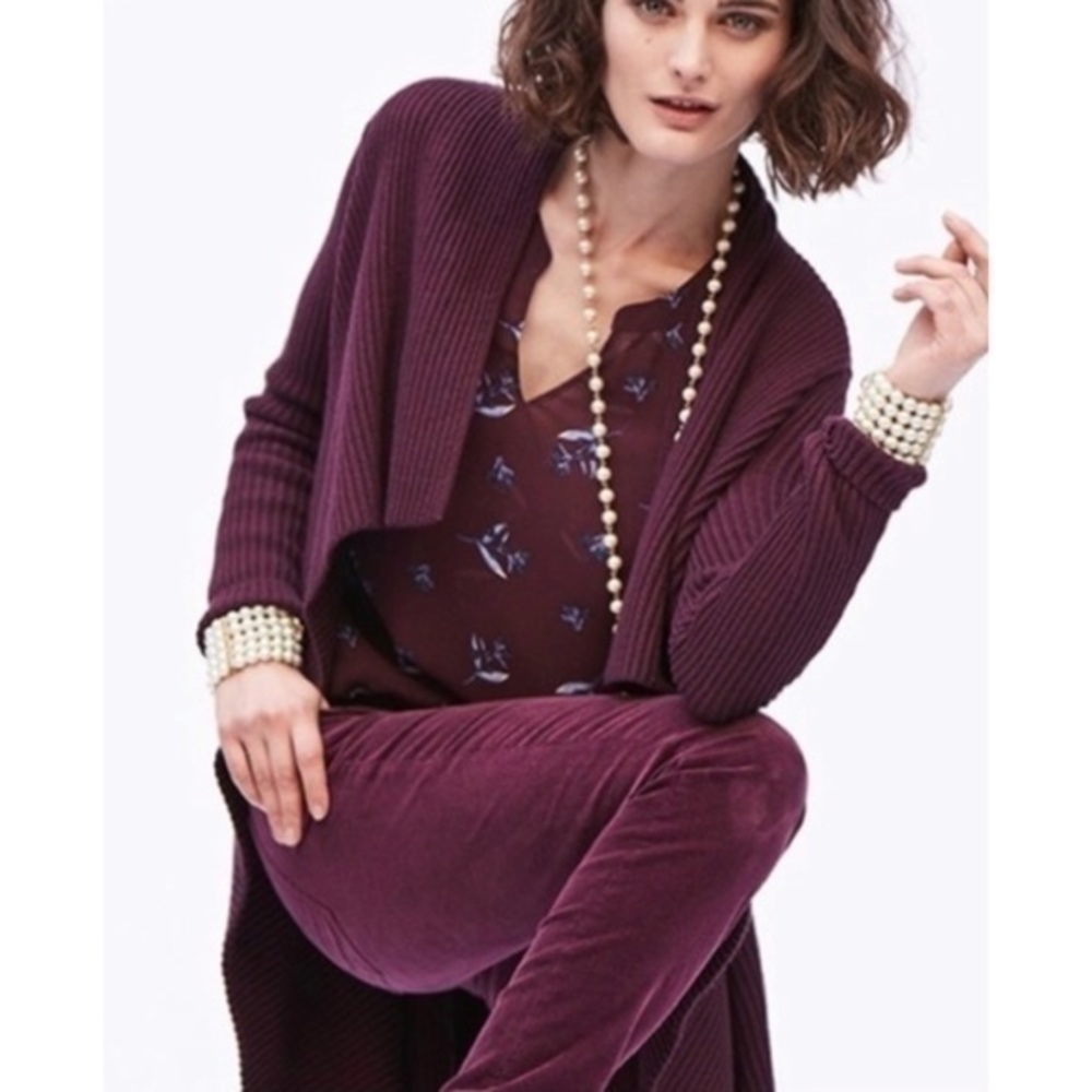 Cabi Regal Purple Cardigan Sweater size Me…